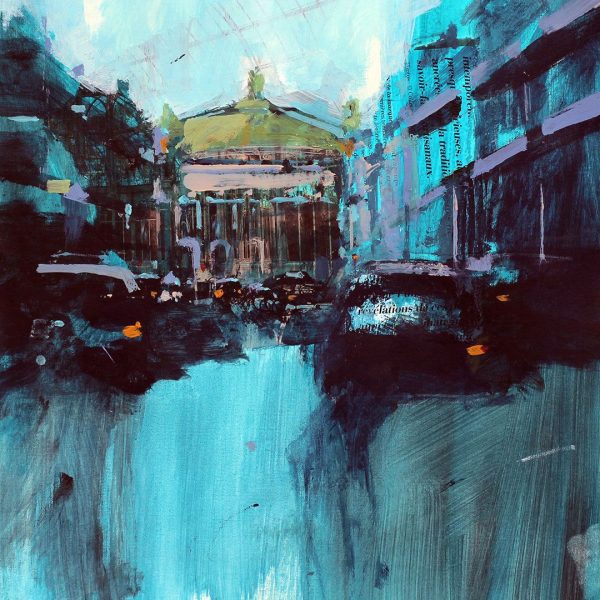 Paisaje urbano de la Place de l´Opera de París del artista Juan Antonio Álvarez
