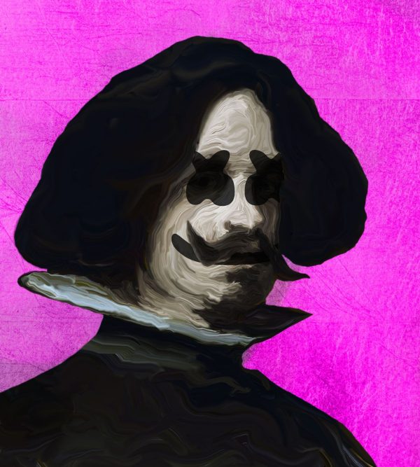 Arte digital del artista inspirada en Velázquez y Marshmello del artista Juan Antonio Álvarez