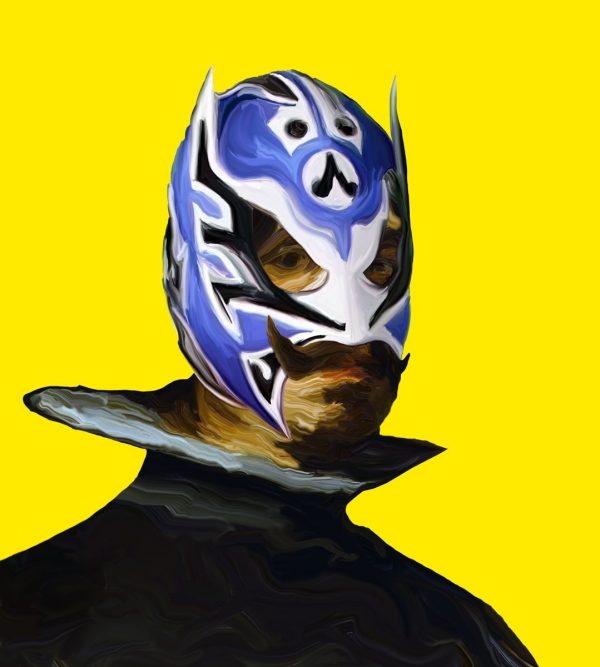 Arte digital inspirada en Velázquez y luchador mexicano del artista Juan Antonio Álvarez