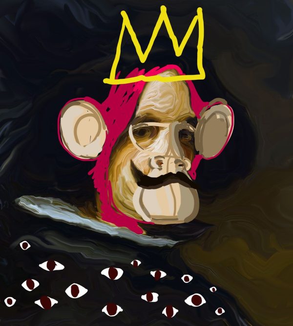 Arte digital inspirada en Monkey bored del artista Juan Antonio Álvarez